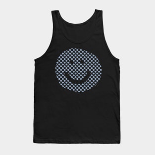 Smiley Face Pattern Placid Blue Tank Top